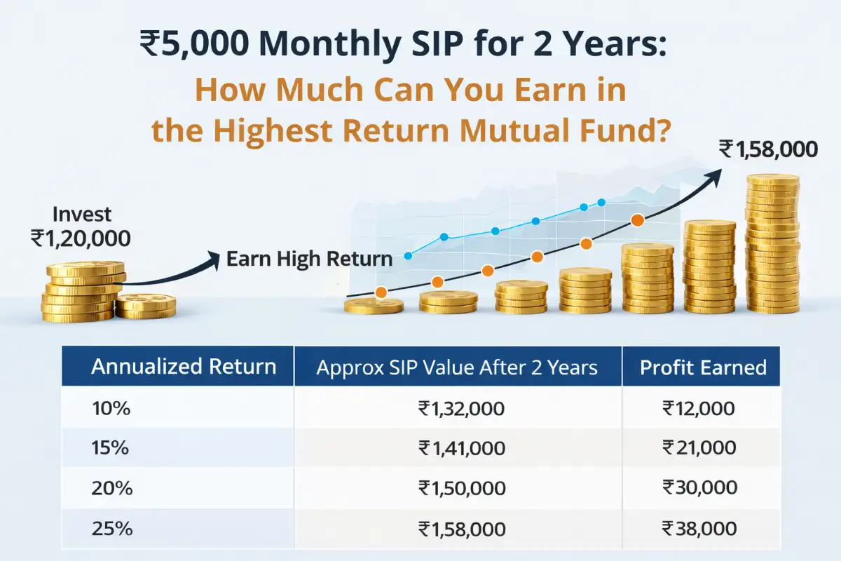 ₹5,000 Monthly SIP for 2 Years: How Much Can You Earn in the Highest Return Mutual Fund?