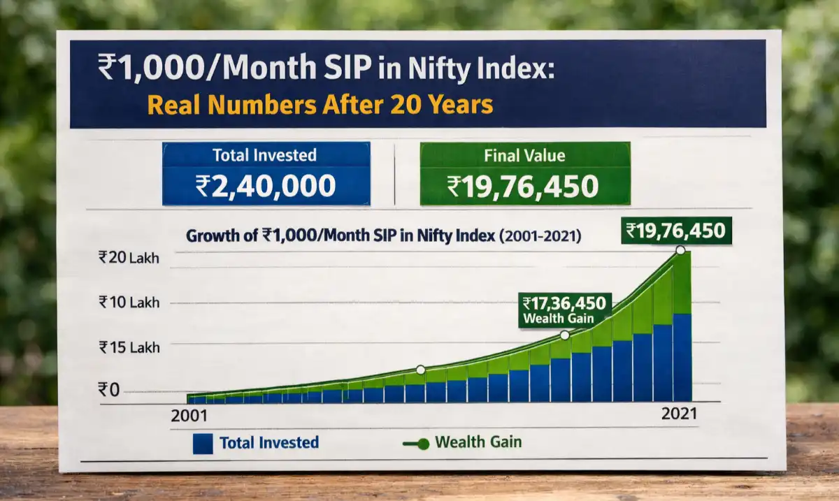 ₹1,000/Month SIP in Nifty Index: Real Numbers After 20 Years